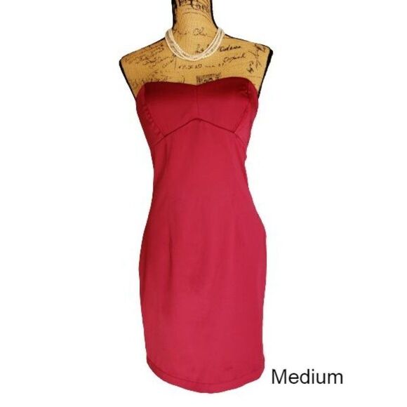 Woman's Strapless Mini Dress Prom Cocktail Party Dress Red Medium NWOT - Picture 1 of 7